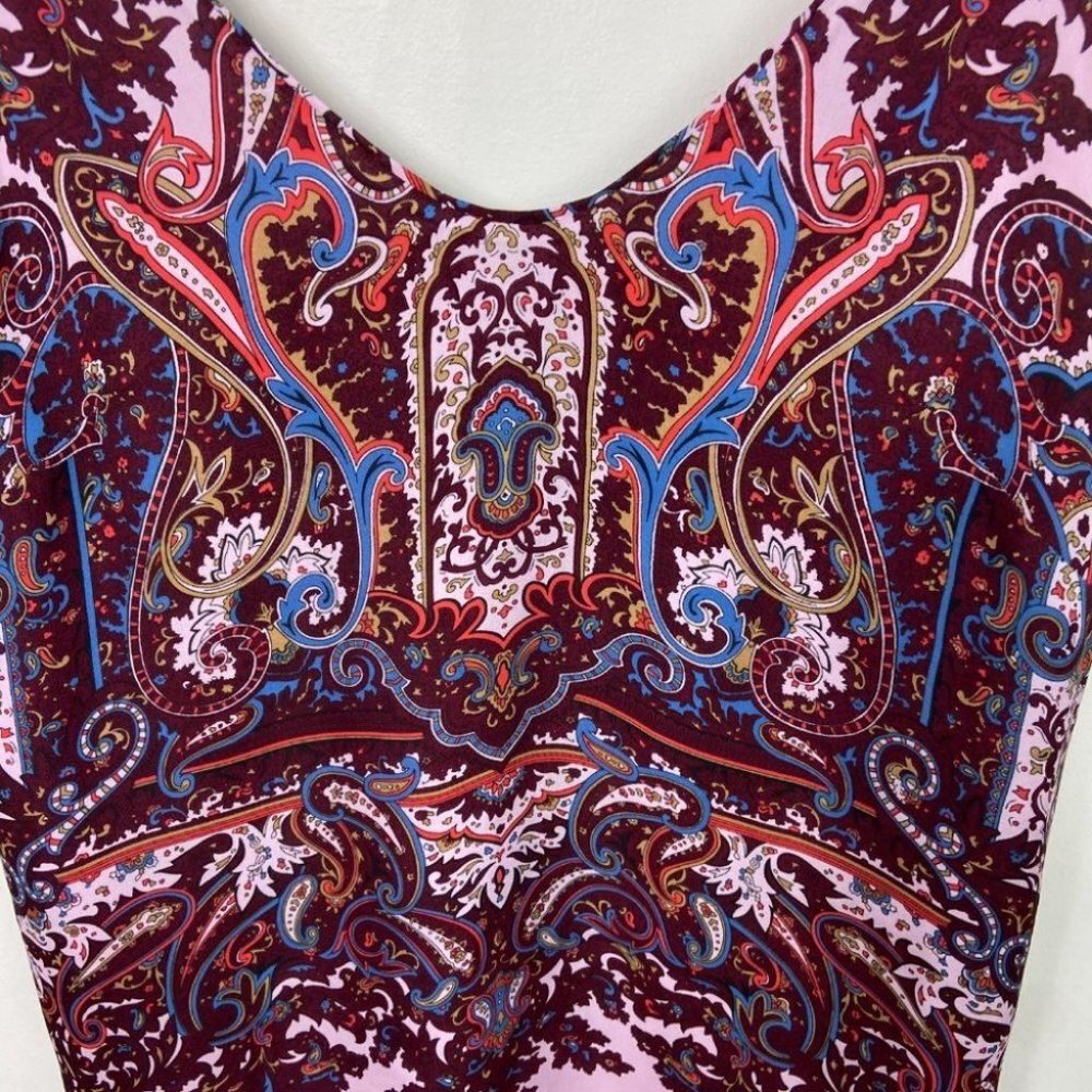 J Crew 100% Silk Bohemian Cate Camisole Tank Top Size 00 Pink‎ Purple HIMYM Boho - Picture 7 of 15